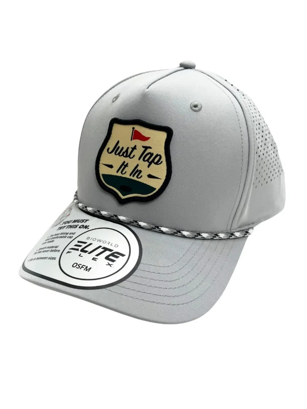 Happy Gilmore Just Tap It In Golf Hat Light Gray NWT
